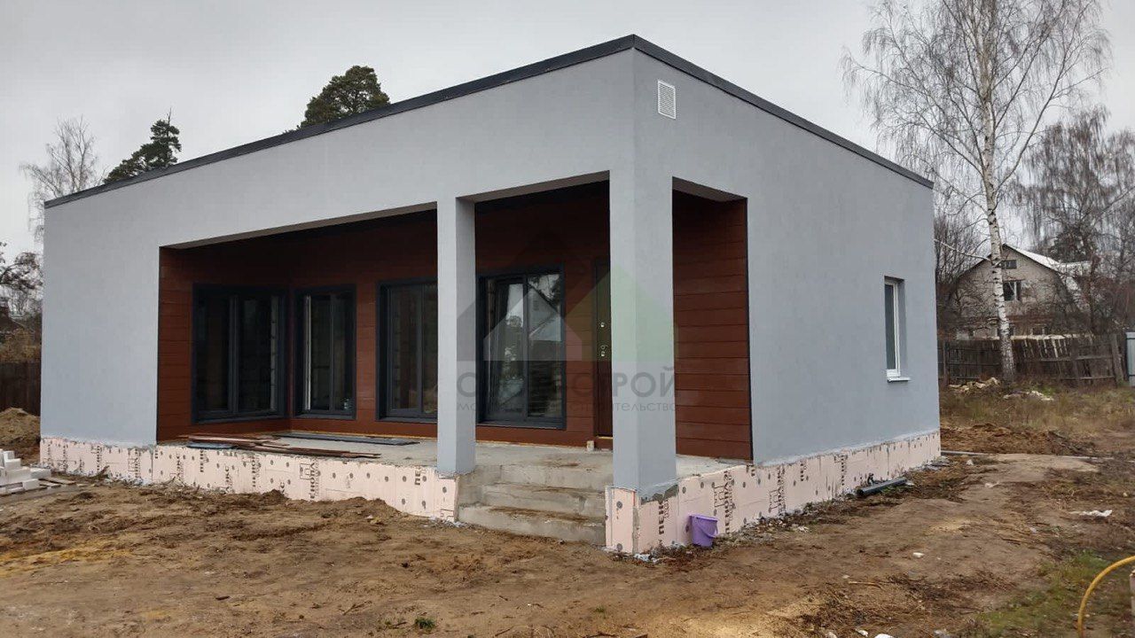 Построенный дом Дом из газобетонных блоков по проекту С-102 ГБ «Генуя» (83.4 м²)