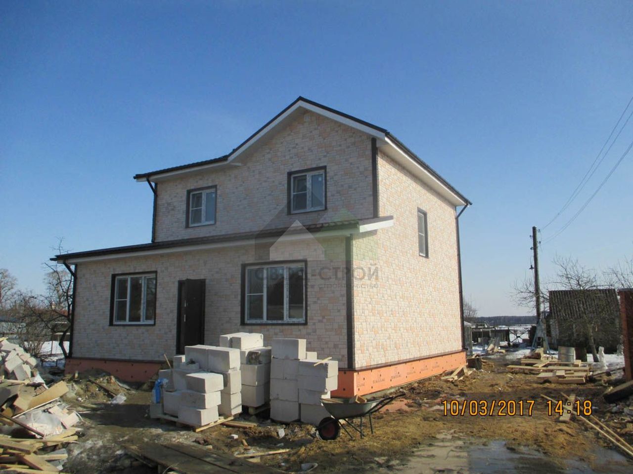 Построенный дом Дом из газобетонных блоков по проекту С-155 ГБ «Осень» (178 м²)