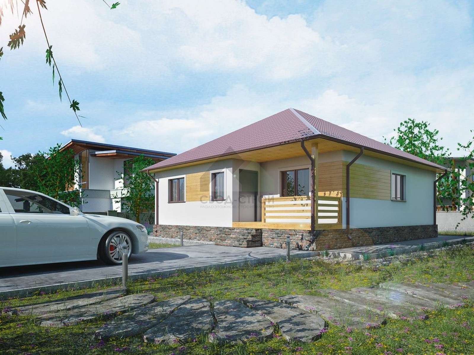 Каркасный дом с одним санузлом С-110 КР «Одноэтажный»