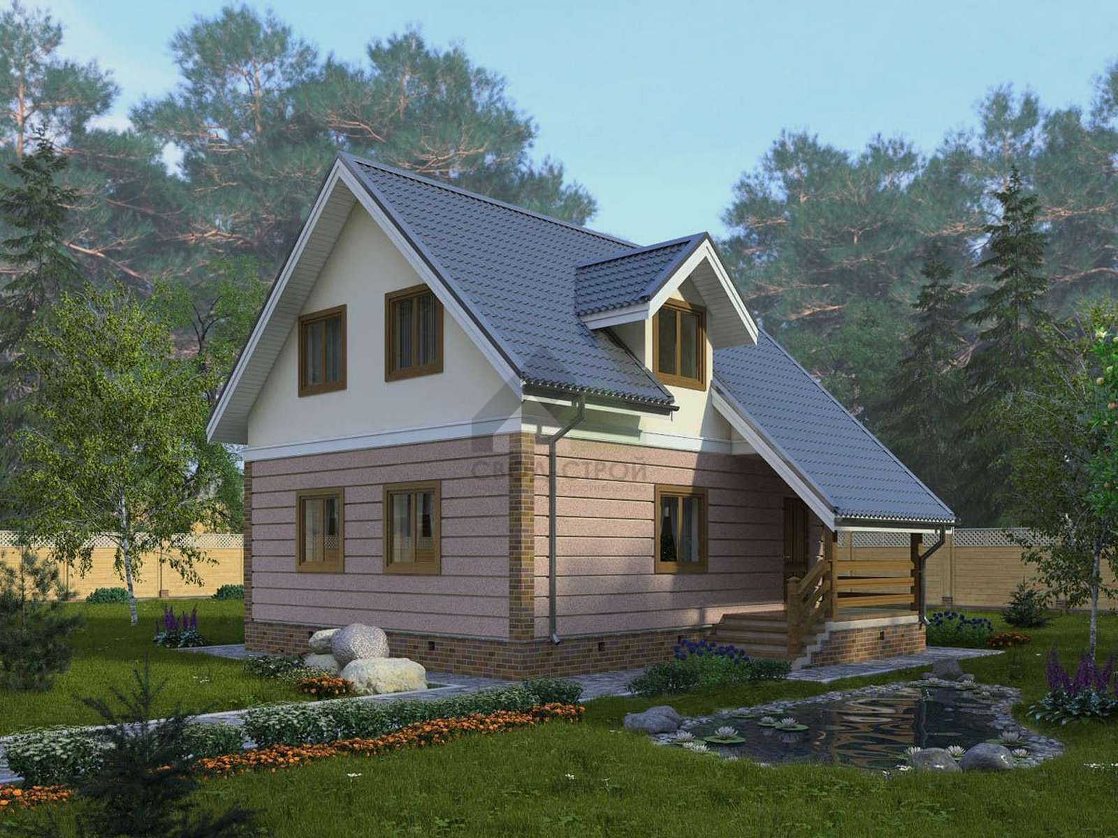 Кирпичный дом в скандинавском стиле С-130 К «Романтика»